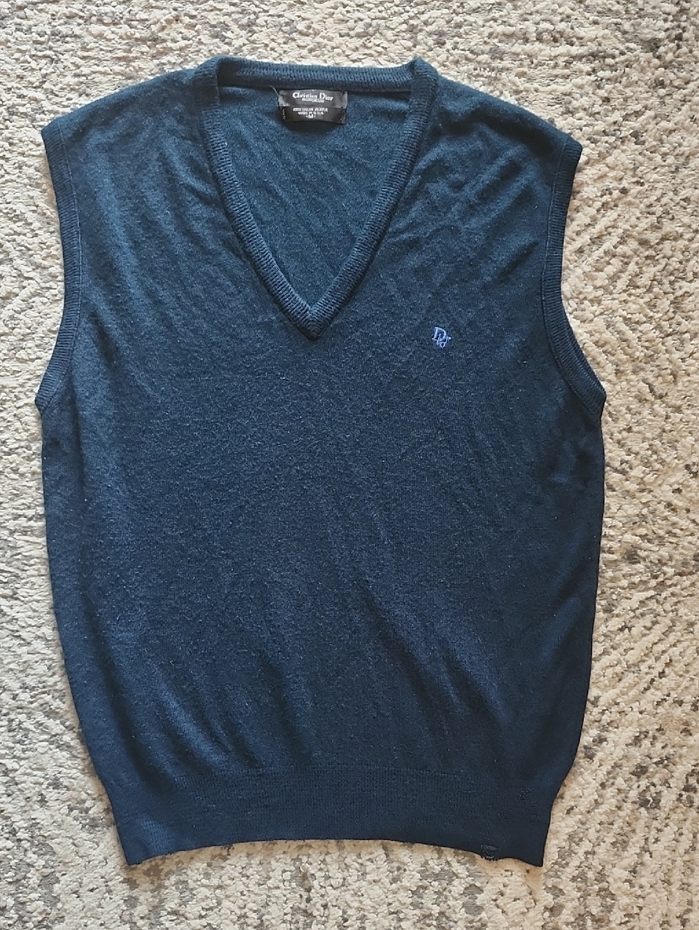 Christian Dior Vintage Men’s V-Neck Sweater Vest Size Medium